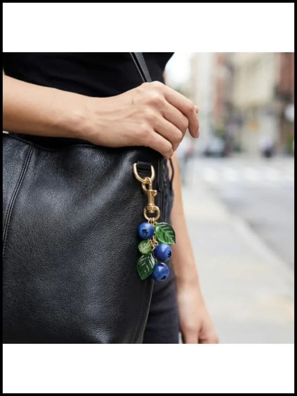 Blueberry Keychain Bag Charm for Tote Handbag Purse Accessory Fruit Novelty Clip